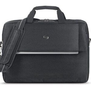 Solo New York Classic Black Chrysler Briefcase Laptop Bag EUC